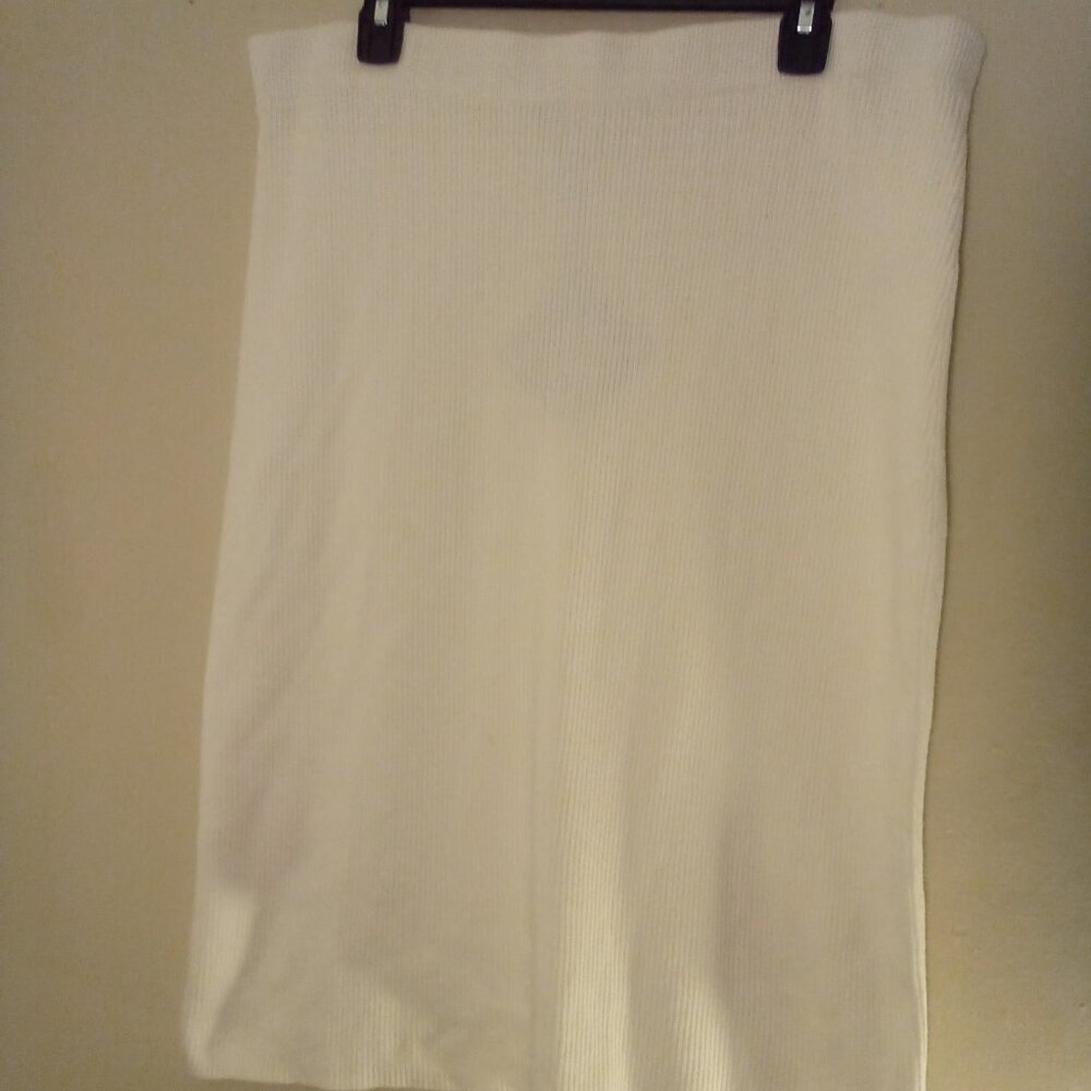 Ava & Viv Skirt Women XXL 17 Juniors Ribbed Pull On Elastic White
